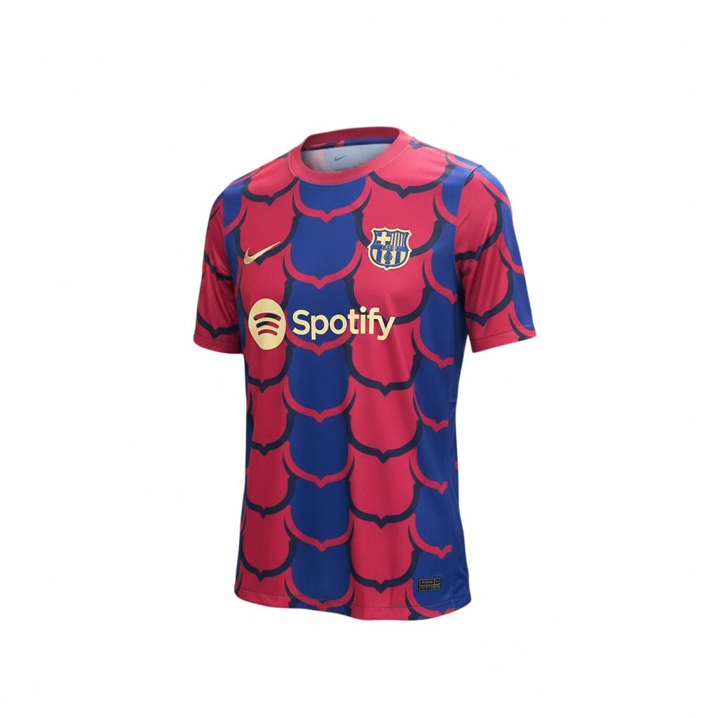CAMISETA CUELLO REDONDO EQUIPO SOCCER BARCELONA CON DISEÑO ROJA, AZUL Y ROJA HOMBRE