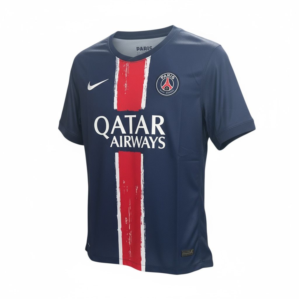 CAMISETA CUELLO REDONDO EQUIPO SOCCER PARIS SAINT GERMAN AZUL Y ROJO HOMBRE