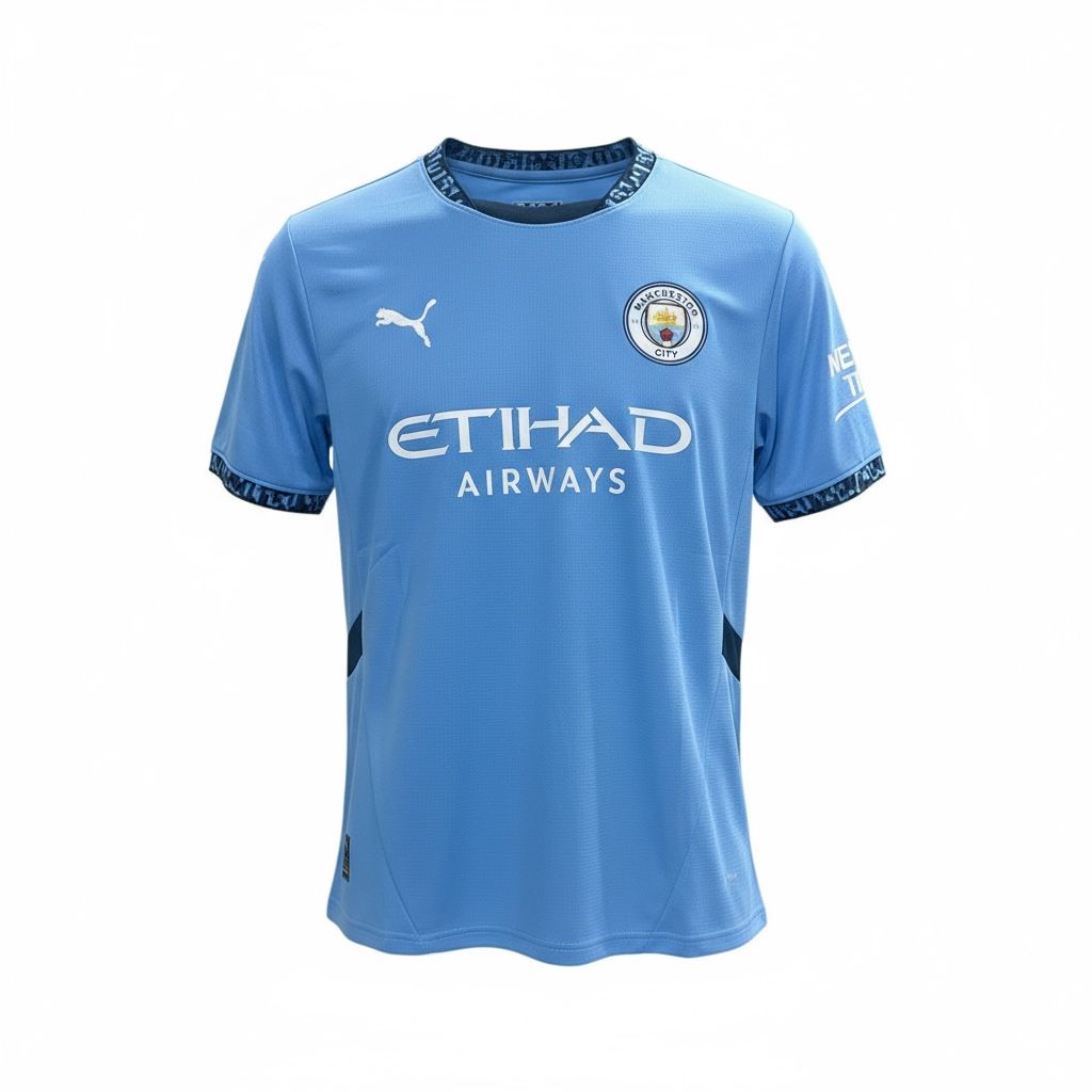 CAMISETA CUELLO REDONDO EQUIPO SOCCER MANCHESTER CITY CELESTE HOMBRE