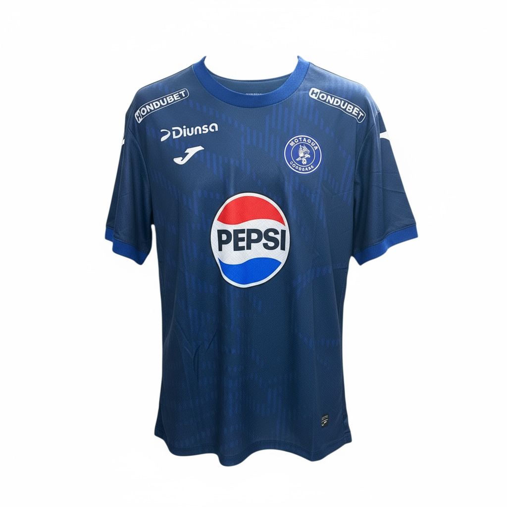 CAMISETA CUELLO REDONDO EQUIPO SOCCER MOTAGUA AZUL HOMBRE