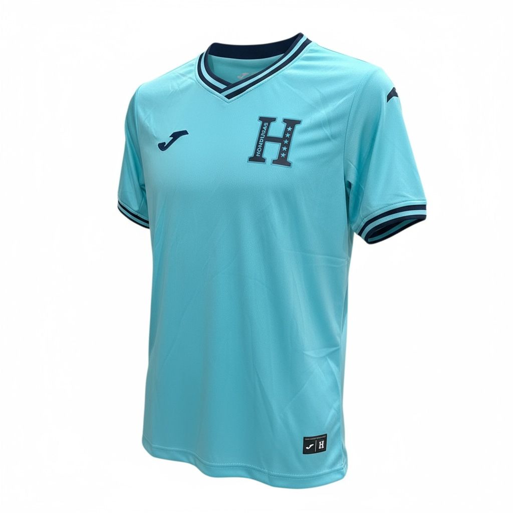 CAMISETA CUELLO V EQUIPO SOCCER HONDURAS CELESTE HOMBRE