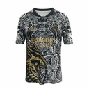 CAMISETA CUELLO V EQUIPO SOCCER REAL MADRID NEGRA Y BLANCA HOMBRE