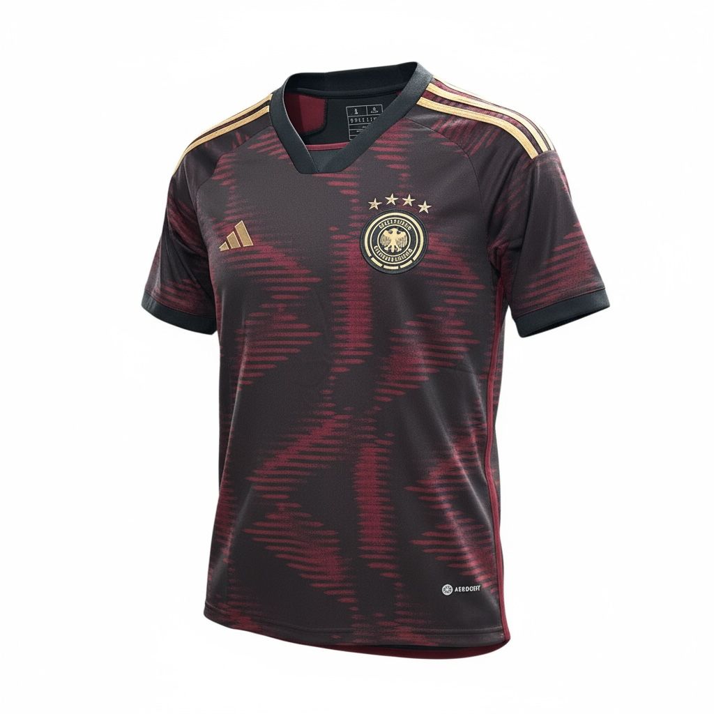 CAMISETA CUELLO V EQUIPO SOCCER DEUTSCHER FUSSBALL-BUND OCRE, NEGRO Y DORADO HOMBRE