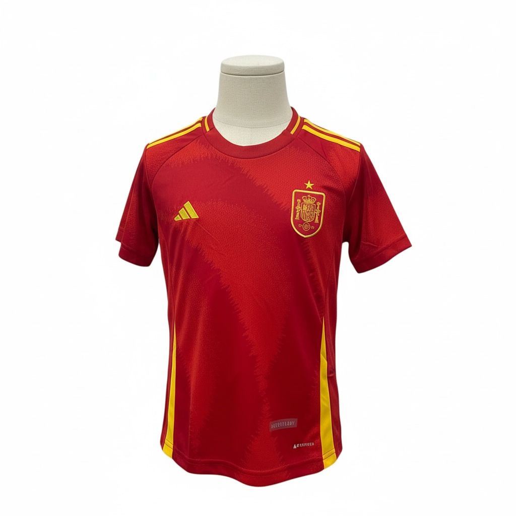 CAMISETA CUELLO REDONDO EQUIPO SOCCER ESPAÑA ROJA NIÑO