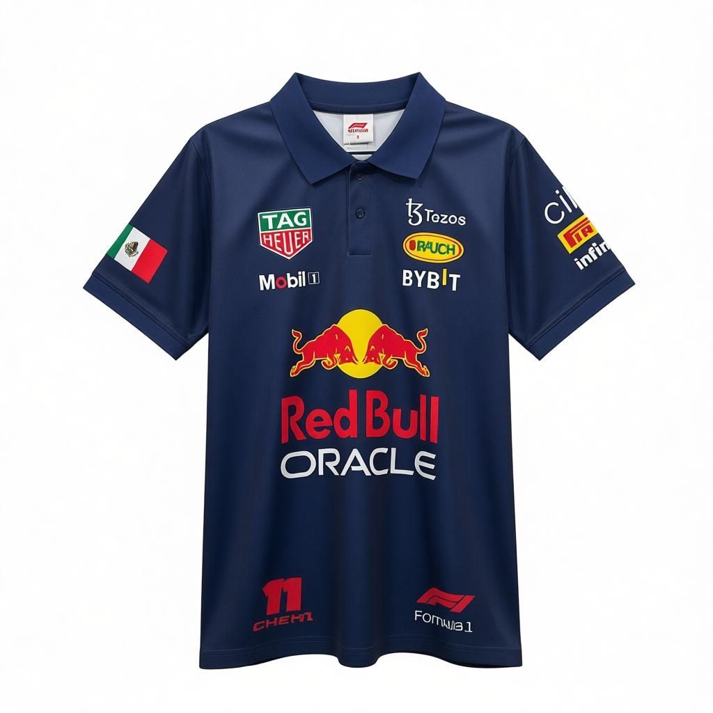 CAMISETA F1 SPORT MARCA MEDIUM COLOR AZUL MARINO  BANDERA DE MEXICO EN MANGA