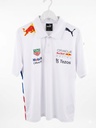 CAMISETA F1 SPORT MARCA PUMA COLOR BLANCO CON PUNTOS ROJOS ATRAS Y MOBIL