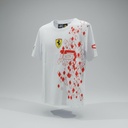 CAMISETA F1 CUELLO REDONDO MARCA PUMA COLOR BLANCO Y DISEÑO EN ROJO LADO IZQUIERDO