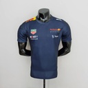 CAMISETA F1 CUELLO REDONDO MARCA PUMA COLOR AZUL MARINO LOGO DE TORO Y RED BULL ATRAS