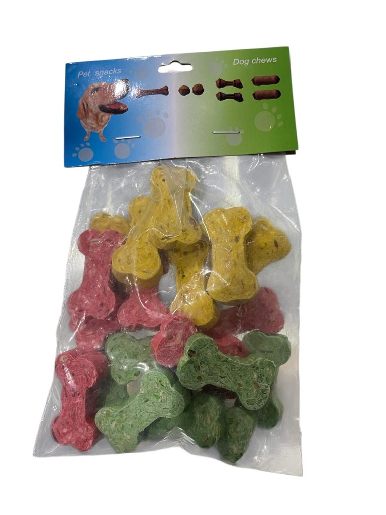 JUGUETE HUESITOS SNACK MASTICABLE DE COLORES PARA PERRO
