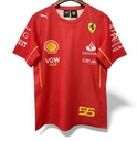 CAMISETA F1 CUELLO REDONDO COLOR ROJA # 55 EN PARTE INFERIOR