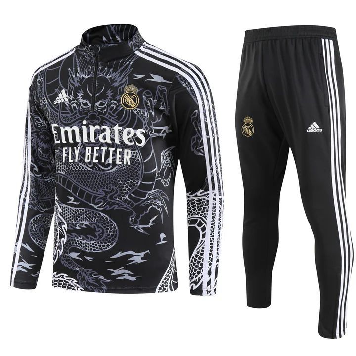 SET DEPORTIVO MANGA LARGA EQUIPO MADRID COLOR MOTEADO NEGRO