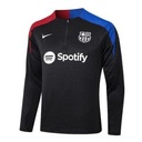 SET DEPORTIVO MANGA LARGA EQUIPO BARCELONA  COLOR NEGRO CON FRANJA AZUL Y ROJA EN CUELLO