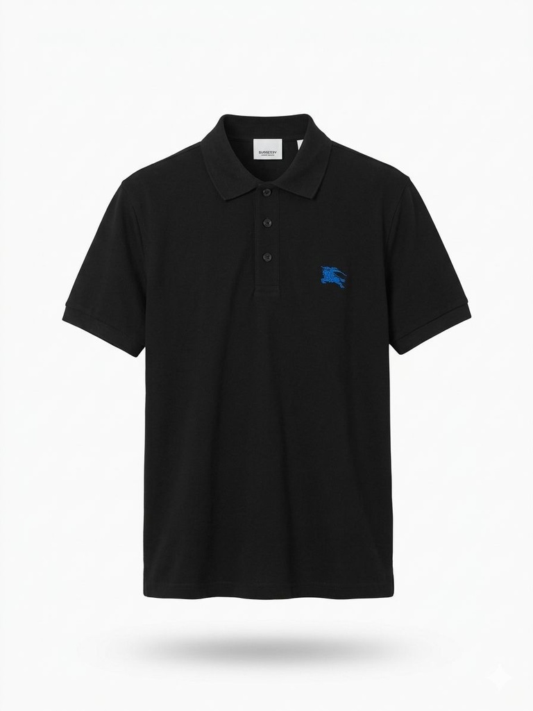 #1 CAMISA BURBERRY SPORT NEGRA JINETE AZUL LADO IZQUIERDO