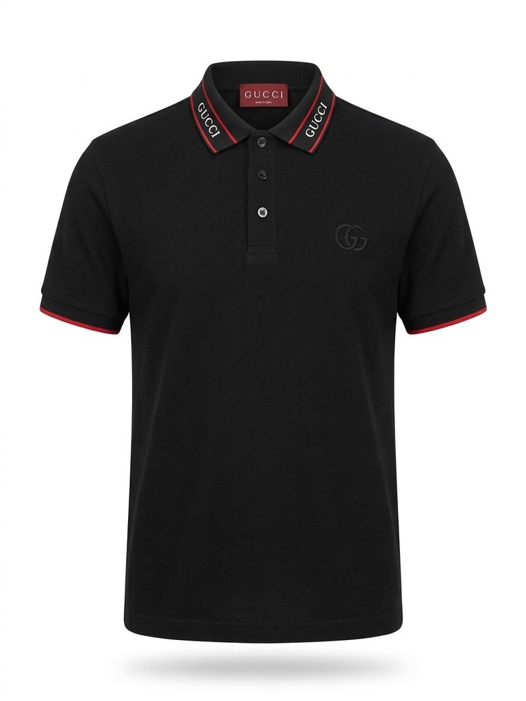 #5 CAMISA GUCCI SPORT NEGRA NOMBRE GUCCI EN CUELLO