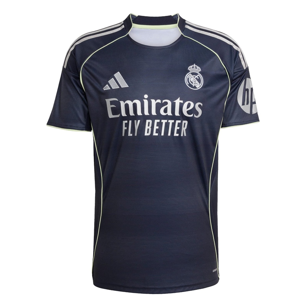 CAMISA EQUIPO REAL MADRID AZUL CON RAYAS VERDES Y GRISES EN HOMBRO