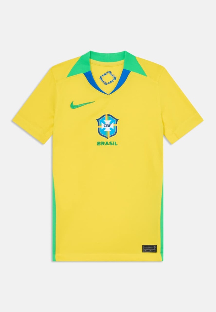 CAMISA BRASIL AMARILLA COLOR AZUL Y AMARILLO EN EL CUELLO P/HOMBRE