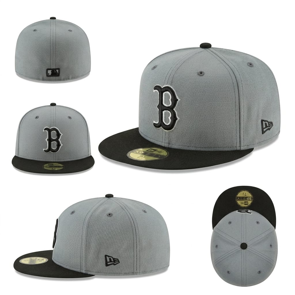 GORRA MLB RED SOX BOSTON GRIS Y VICERA NEGRA