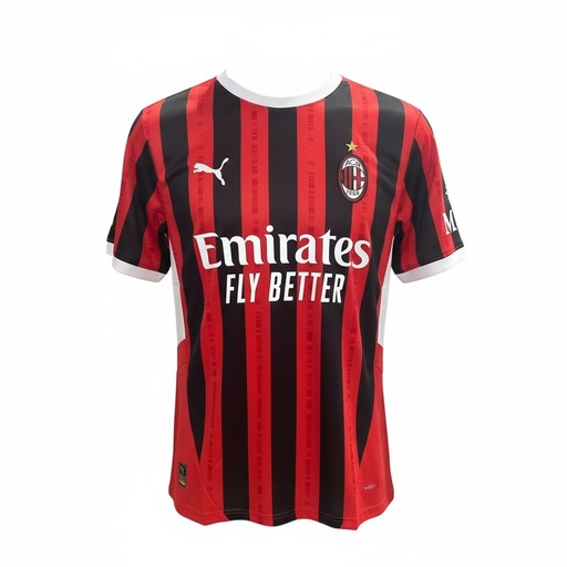 CAMISETA CUELLO REDONDO EQUIPO SOCCER MILAN ROJA Y NEGRO HOMBRE