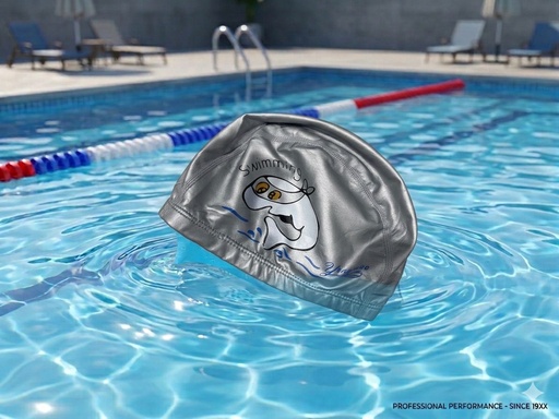 GORROS DE NATACION CON DIBUJO COLOR GRIS 