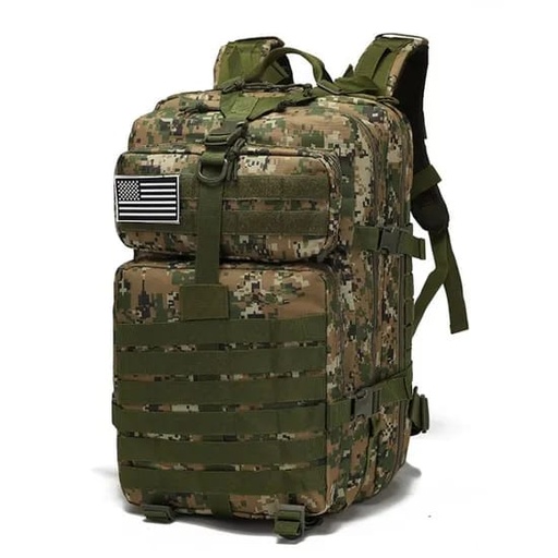 [TAPS00700] MOCHILAS TACTICAS MILITARES DE 50 LBS COLOR MOTEADO VERDE