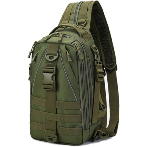 [TAPS00711] MOCHILA DE PESCA PEQUEÑA DOBLE HOMBRO COLOR VERDE OLIVO