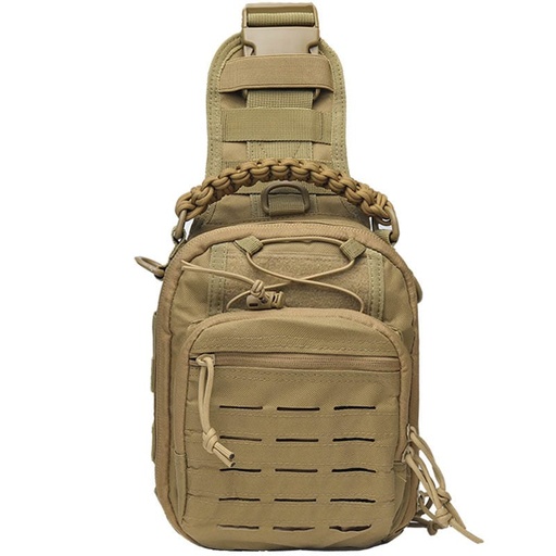 [TAPS00716] MOCHILA TIPO BOLSO TACTICO DE PECHO COLOR CAFE