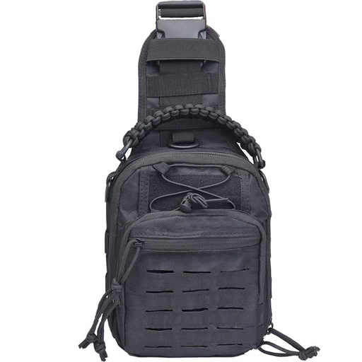 [TAPS00717] MOCHILA TIPO BOLSO TACTICO DE PECHO COLOR NEGRA