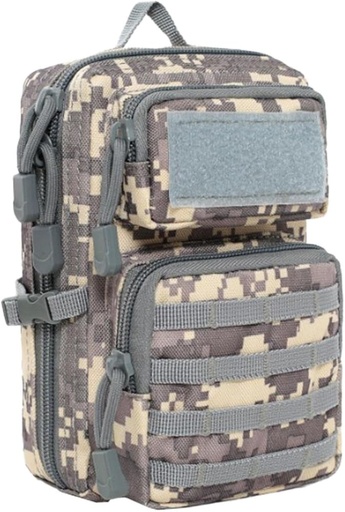 [TAPS00718] MOCHILA TIPO BOLSO TACTICO DE CINTURA CON VELCRO COLOR MOTEADO GRIS