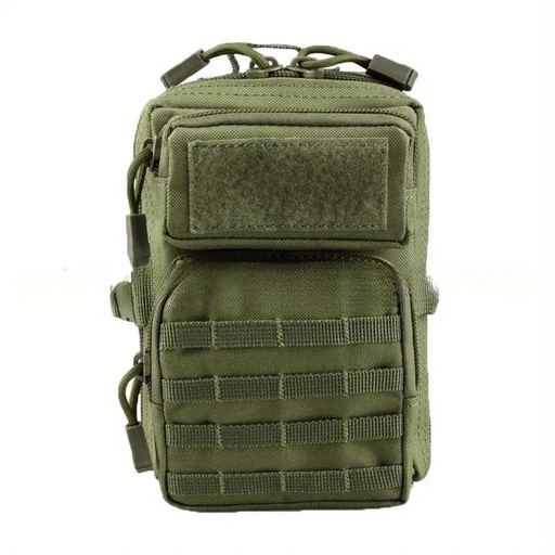 [TAPS00719] MOCHILA TIPO BOLSO TACTICO DE CINTURA CON VELCRO  COLOR VERDE