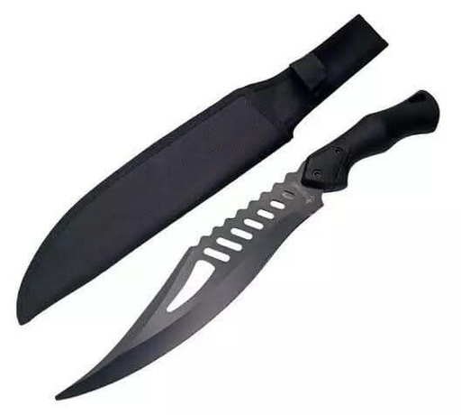 [TAPS00855] CUCHILLO GANRUI MANGO NEGRO HOJA C/AGUJEROS OBALADOS MODELO:GRFT 012