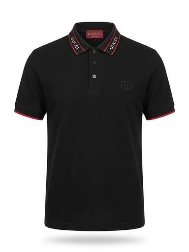 #5 CAMISA GUCCI SPORT NEGRA NOMBRE GUCCI EN CUELLO