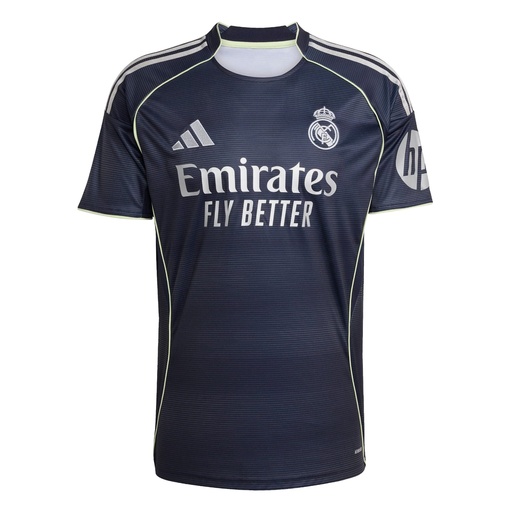 CAMISA EQUIPO REAL MADRID AZUL CON RAYAS VERDES Y GRISES EN HOMBRO